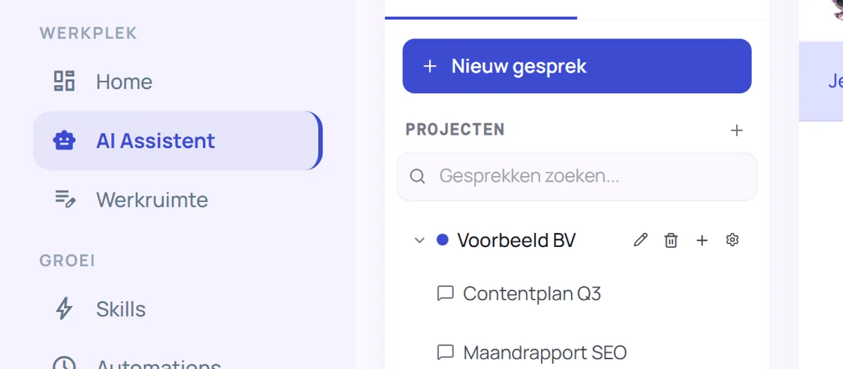 Een aparte werkomgeving per klant in het dGENIX-dashboard