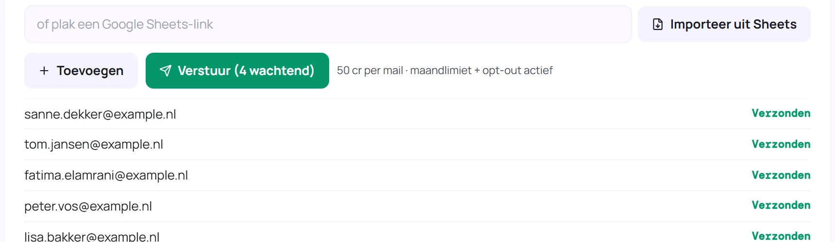 Review-campagne in het dGENIX-dashboard