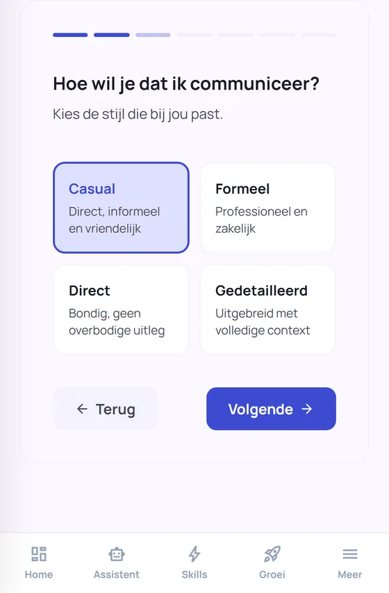 Je assistent instellen in de dGENIX-app